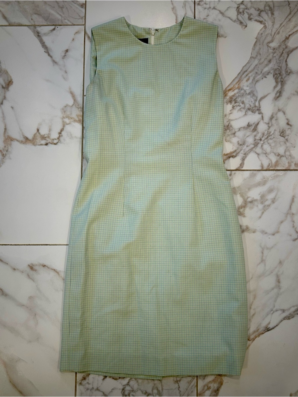 Brooks Brothers Blue and Green Gingham Sheath Dress Size 4 EUC